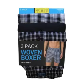 3PK Woven Boxers - Black