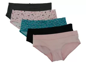 43355PK, Spree - Ladies' 5Pk Hipster Panties Rose/Blue (S-XL)