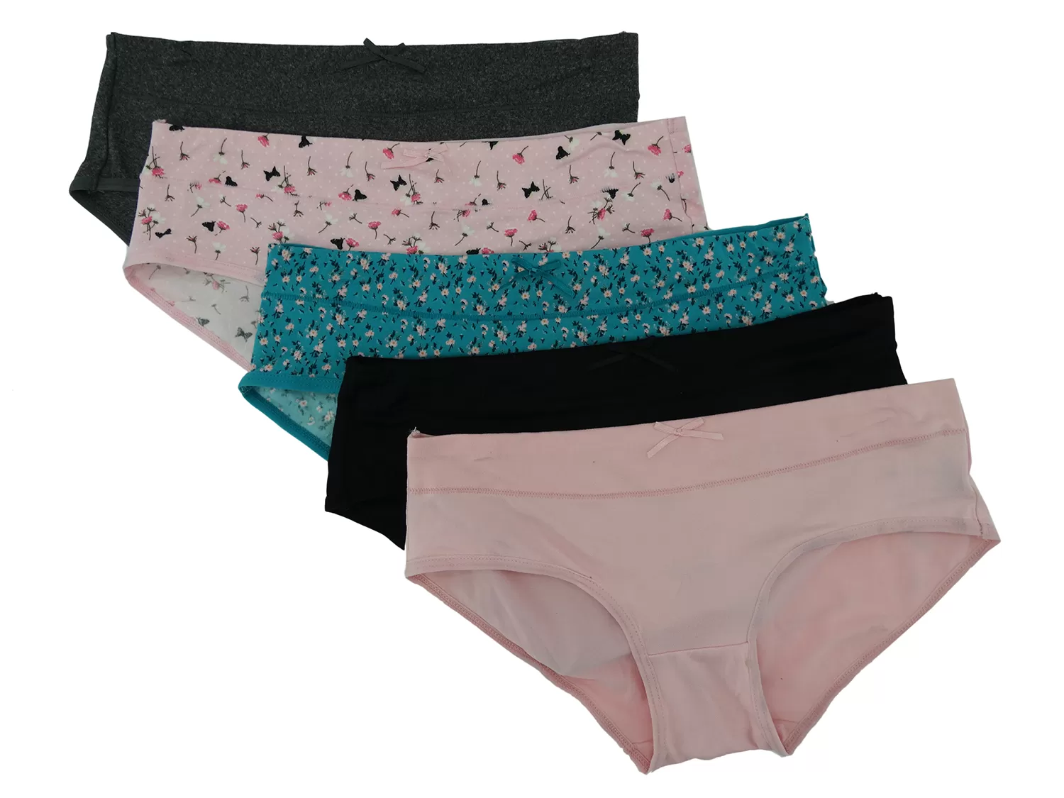 43355PK, Spree - Ladies' 5Pk Hipster Panties Rose/Blue (S-XL)