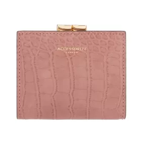 Accessorize London Women's Faux Leather Pink Clip Frame Bella Wallet