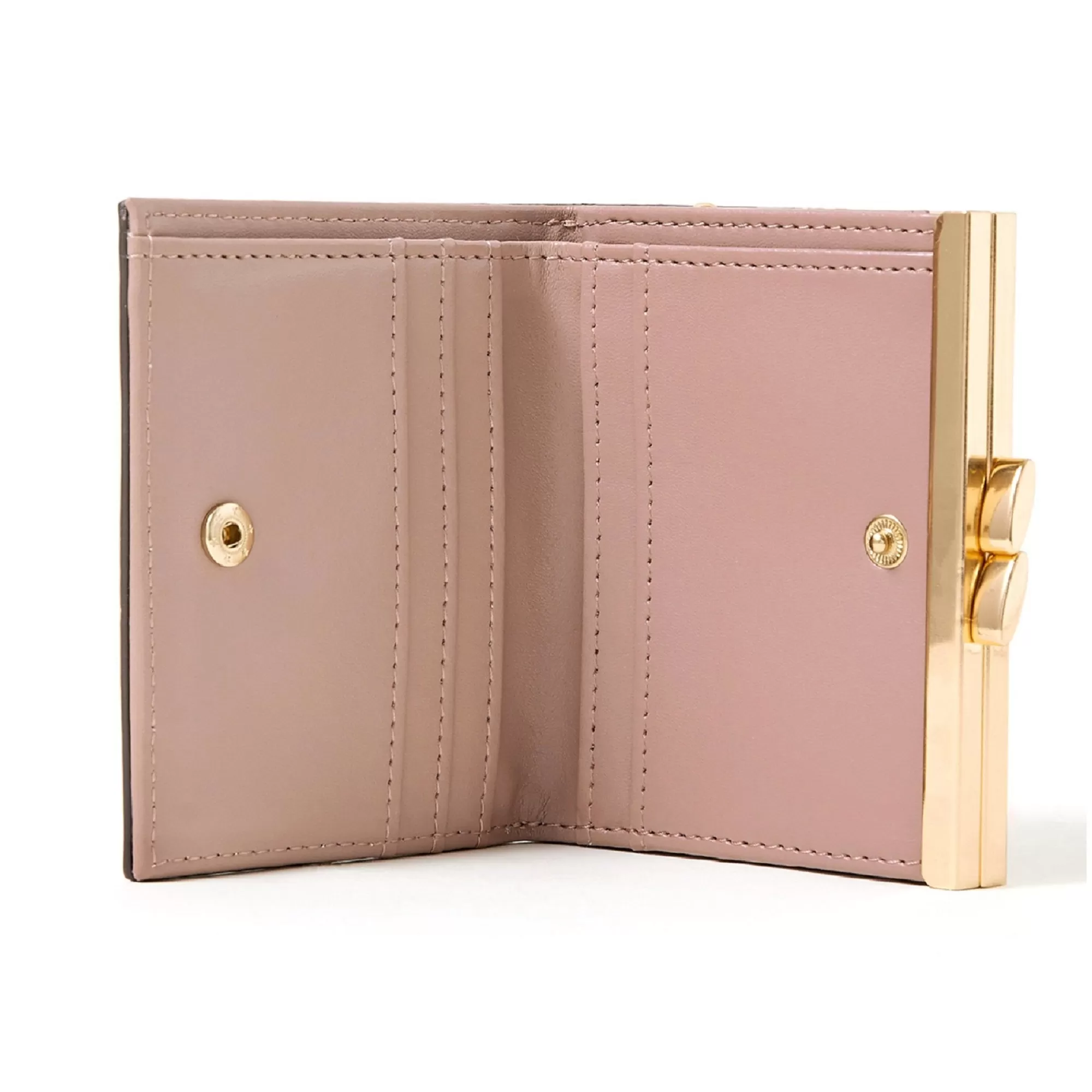 Accessorize London Women's Faux Leather Pink Clip Frame Bella Wallet