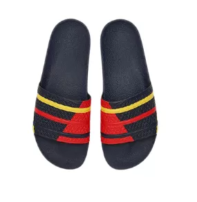 Adidas Men's Adilette Slides - Legend Ink / Red / Yellow