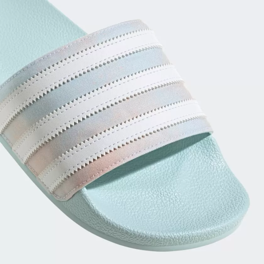 Adidas Women's Adilette Slides - Almost Blue / Cloud White / Core Black