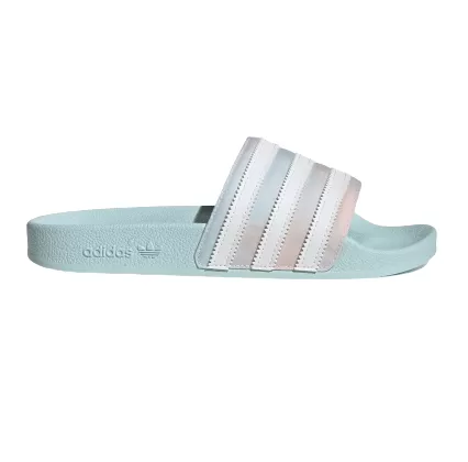 Adidas Women's Adilette Slides - Almost Blue / Cloud White / Core Black