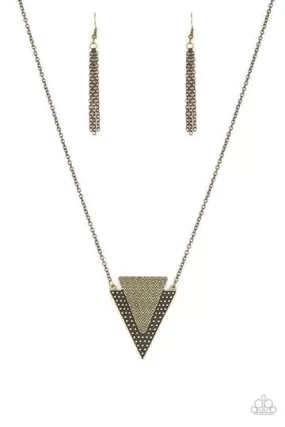 Ancient Arrow Brass Necklace - Paparazzi Accessories