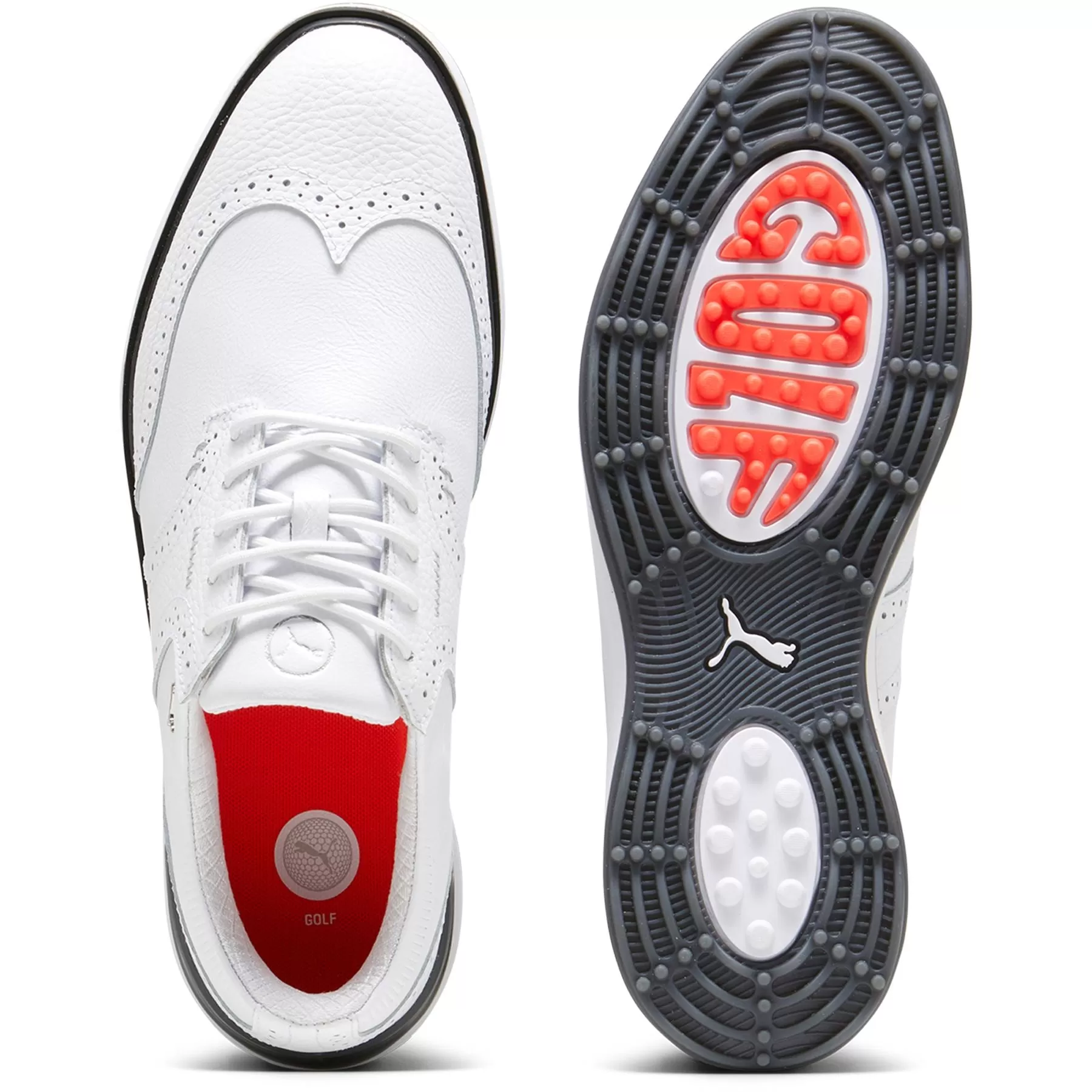 Avant Wingtip Leather Spikeless Golf Shoes White - SS24