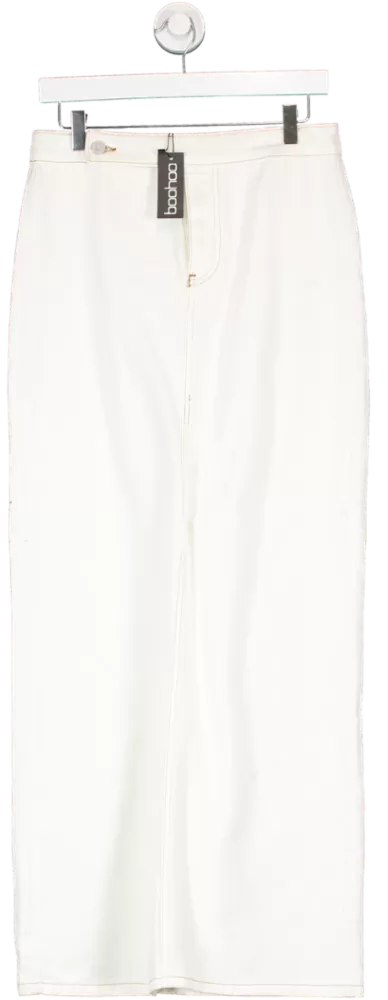 boohoo Cream Ecru Denim Maxi Skirt UK 10