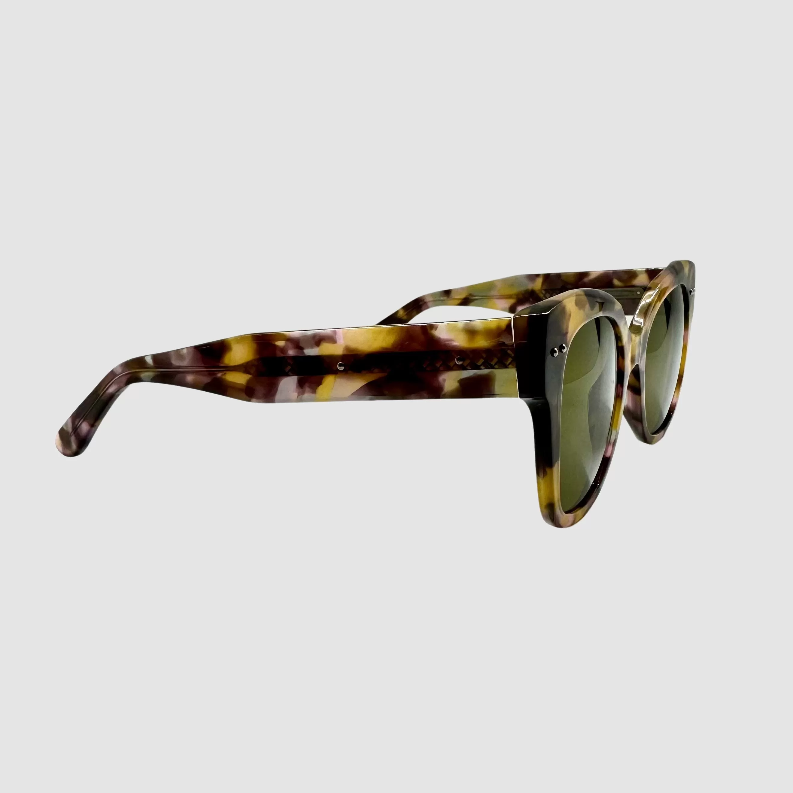 Bottega Veneta Tinted Sunglasses w/ Multi-Colored Tortoiseshell Frames