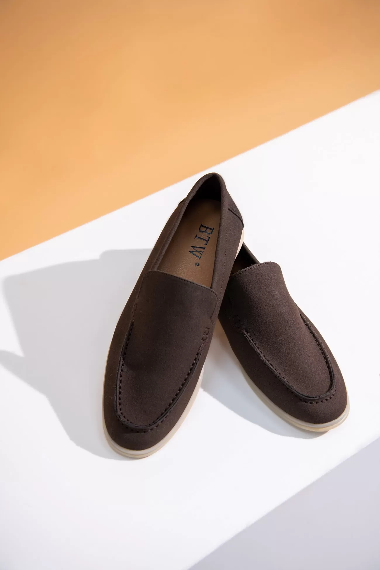 BROWN SUEDE MOCCASINS