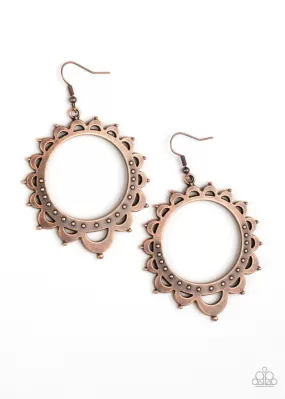 Casually Capricious  Copper Earrings - Paparazzi Accessories