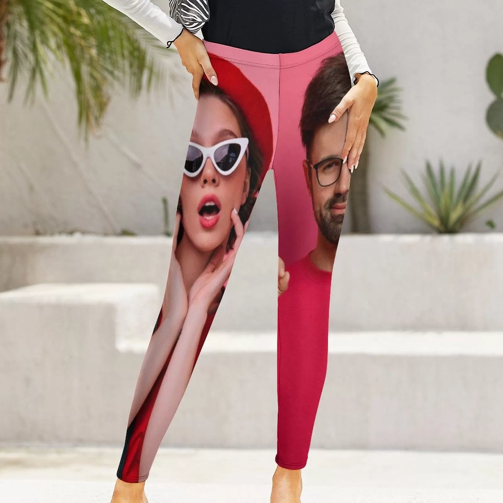 Custom Photo Couple Leggings Design Your Own Leggings