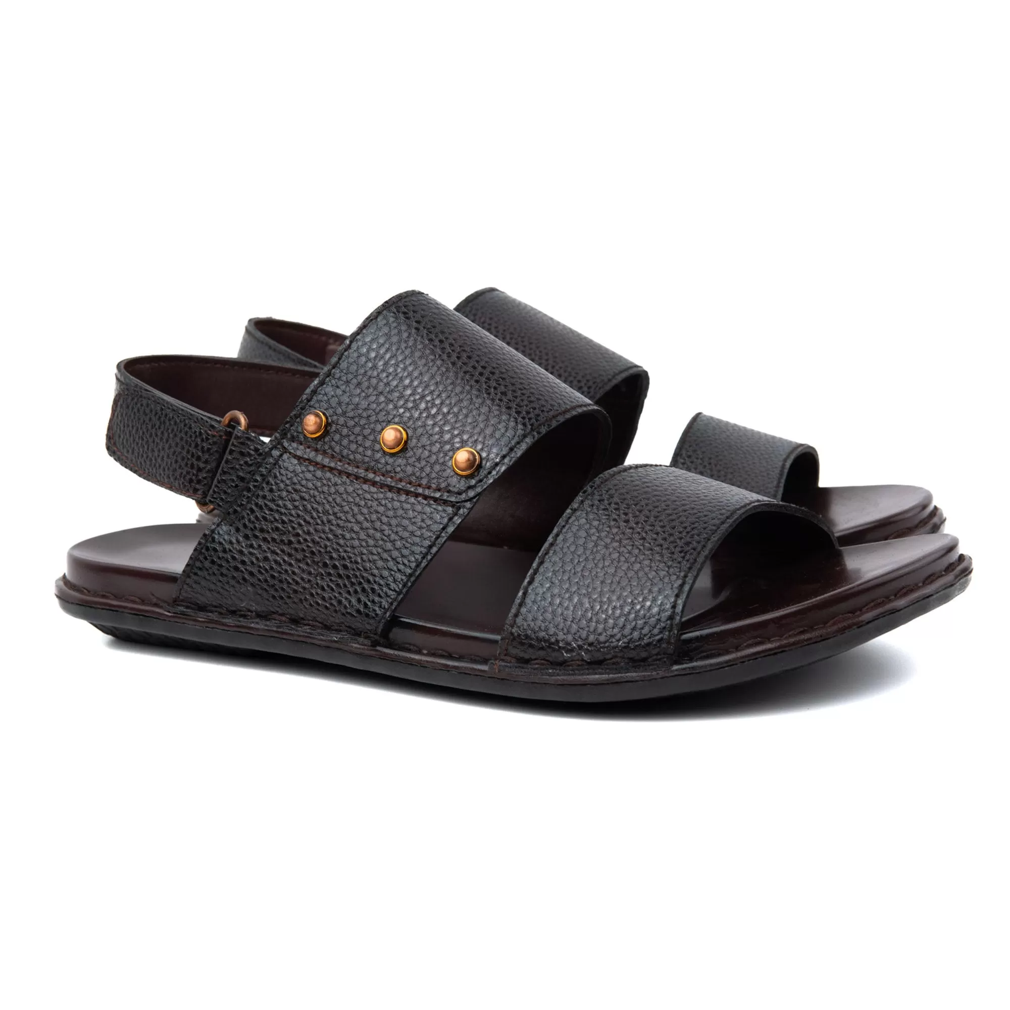 Dot Buckled Leather Men Sandals