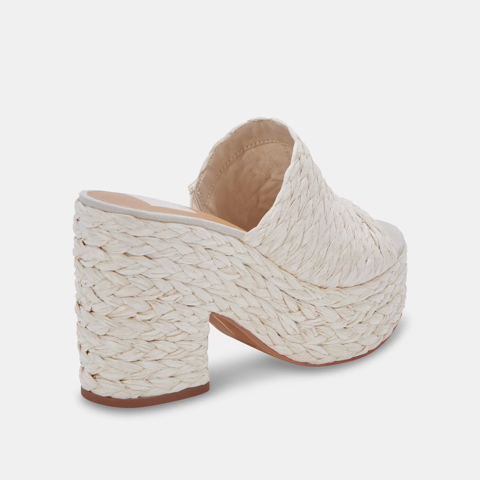 ELORA HEELS OFF WHITE RAFFIA