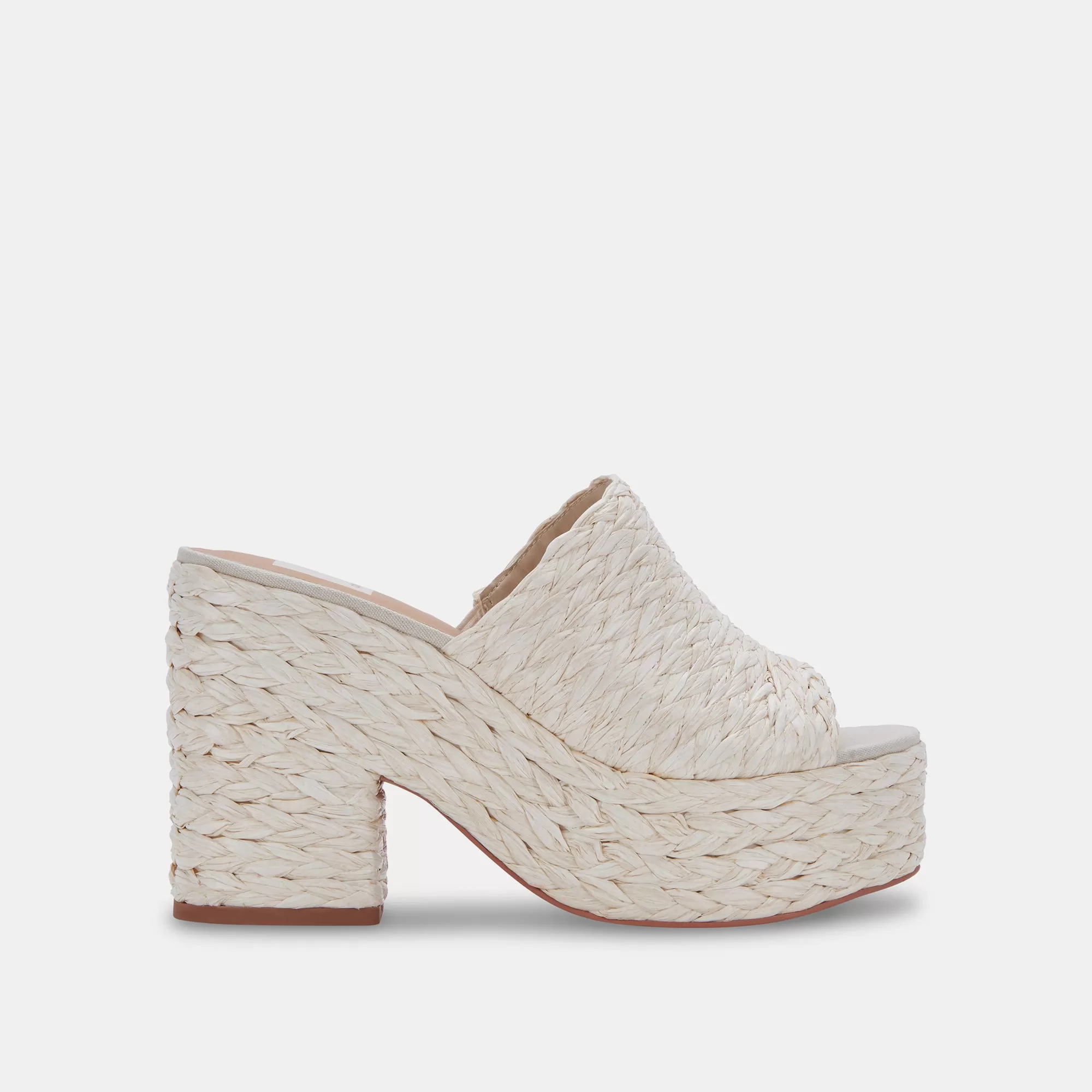 ELORA HEELS OFF WHITE RAFFIA