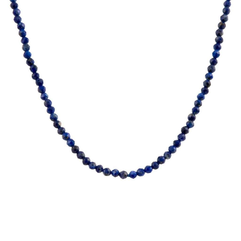 Faceted Lapis Beaded Necklace