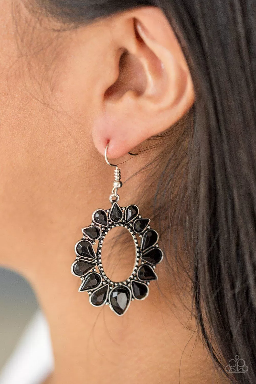 Fashionista Flavor Black Earrings - Paparazzi Accessories