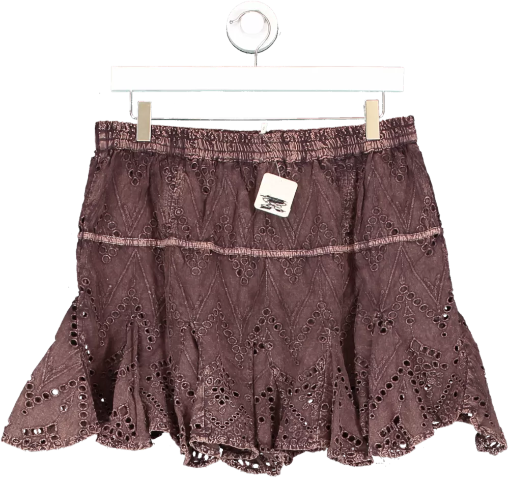 Free People Brown Serenity Mini Skort UK M