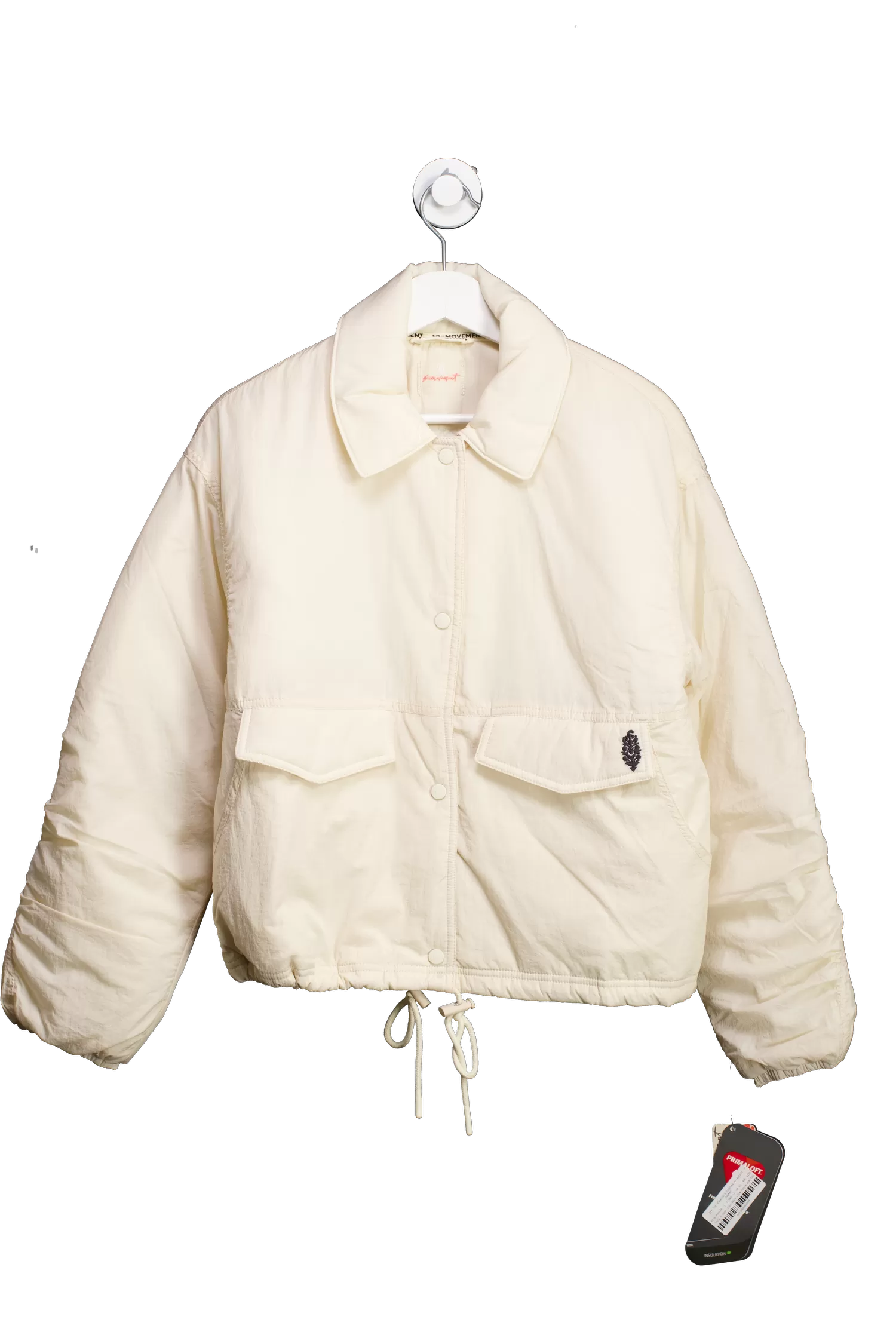 Free People Cream Off The Bleachers Coaches Primaloft Jacket UK XS