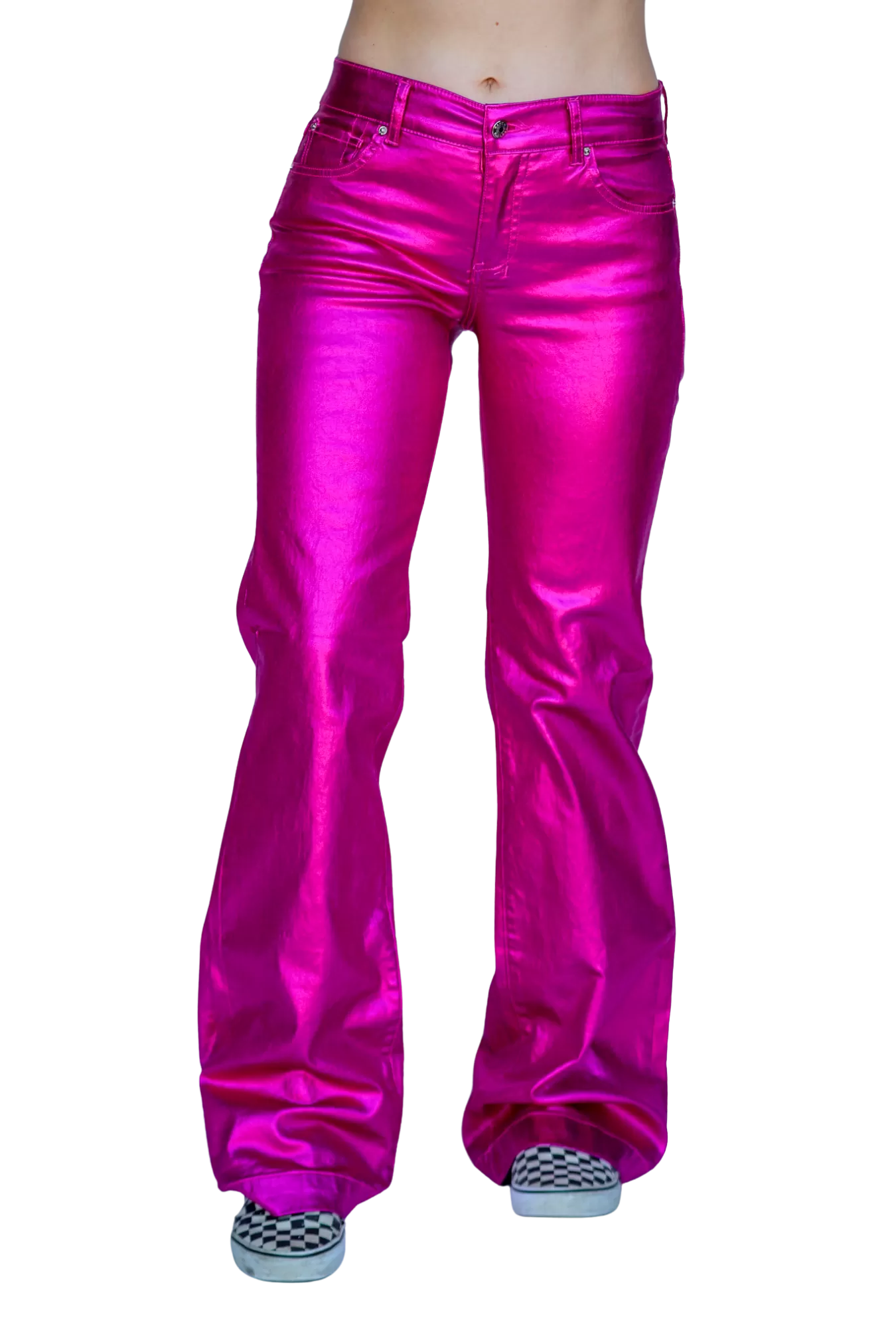 FUCHSIA METALLIC SIGNATURE TROUSERS