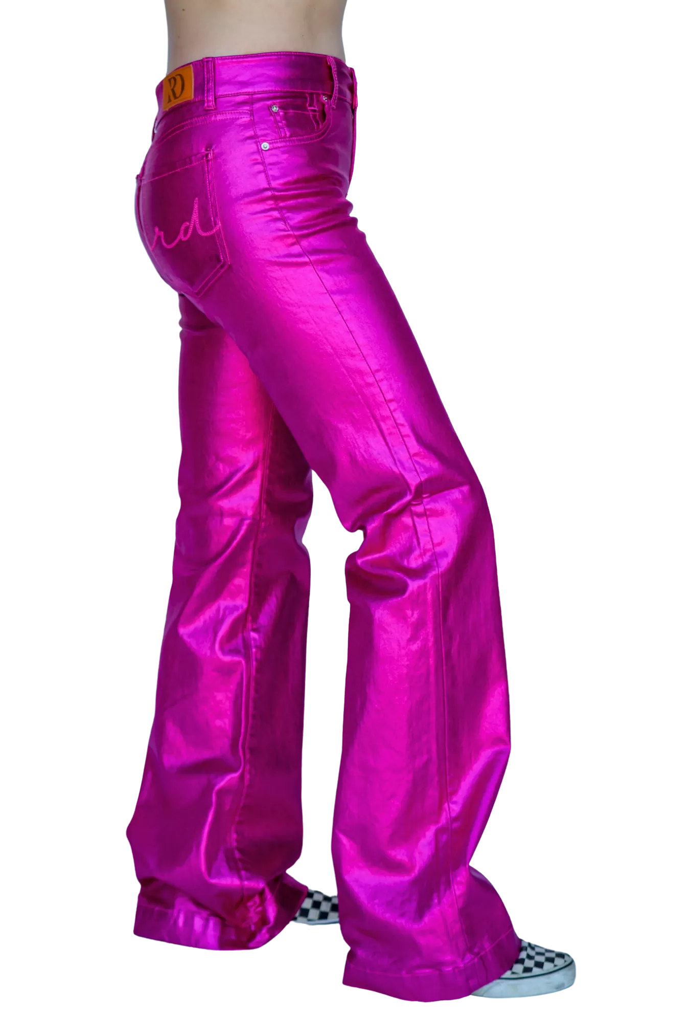 FUCHSIA METALLIC SIGNATURE TROUSERS