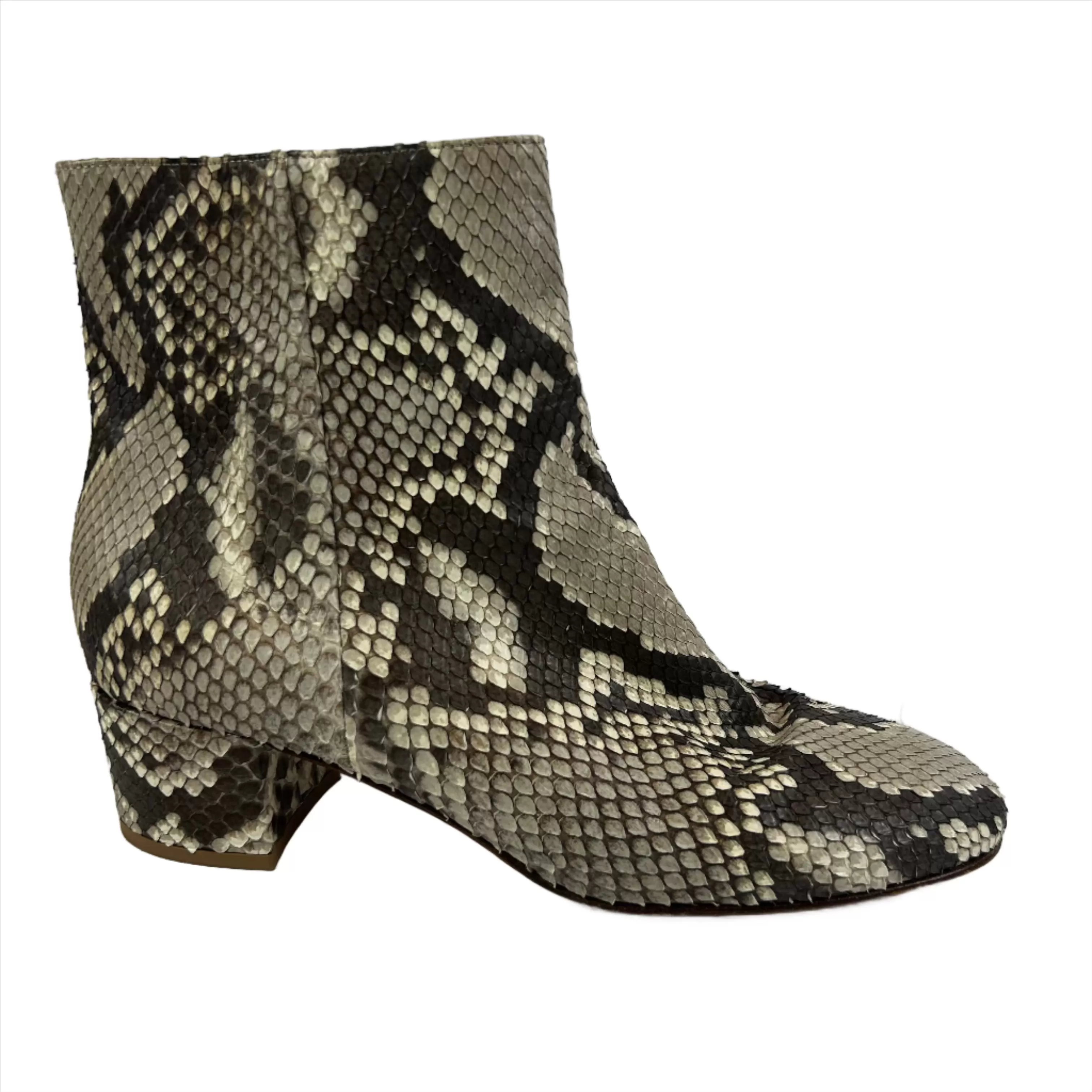 Gianvito Rossi Tauple Snakeskin  Block Heel Ankle Boots 39