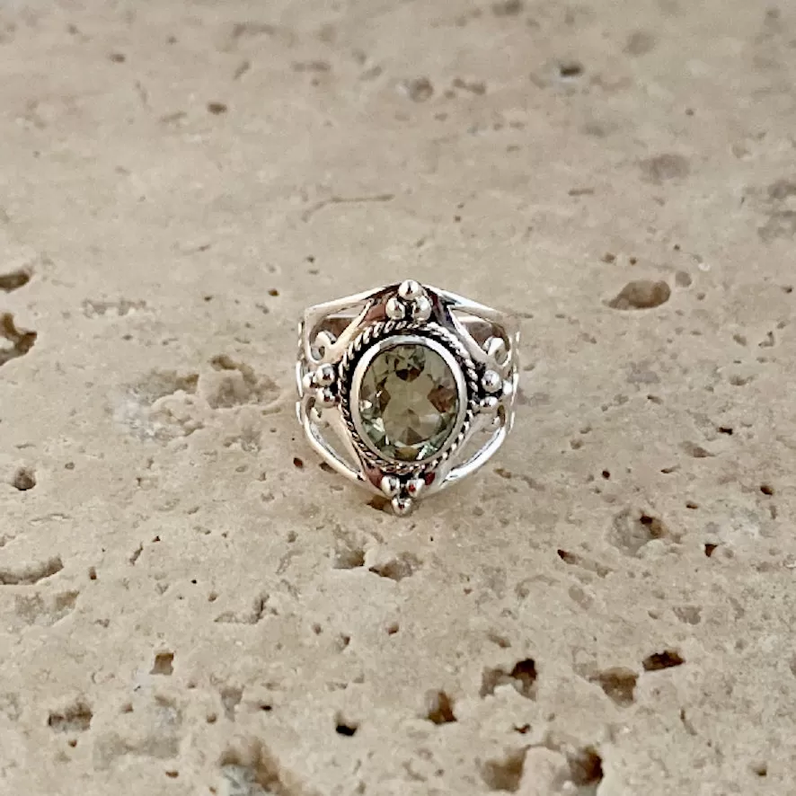 Green Amethyst Ring - Surya