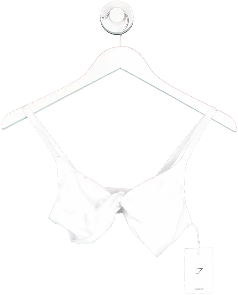 gymshark White Elevate Twist Front Light Support Bralette UK S