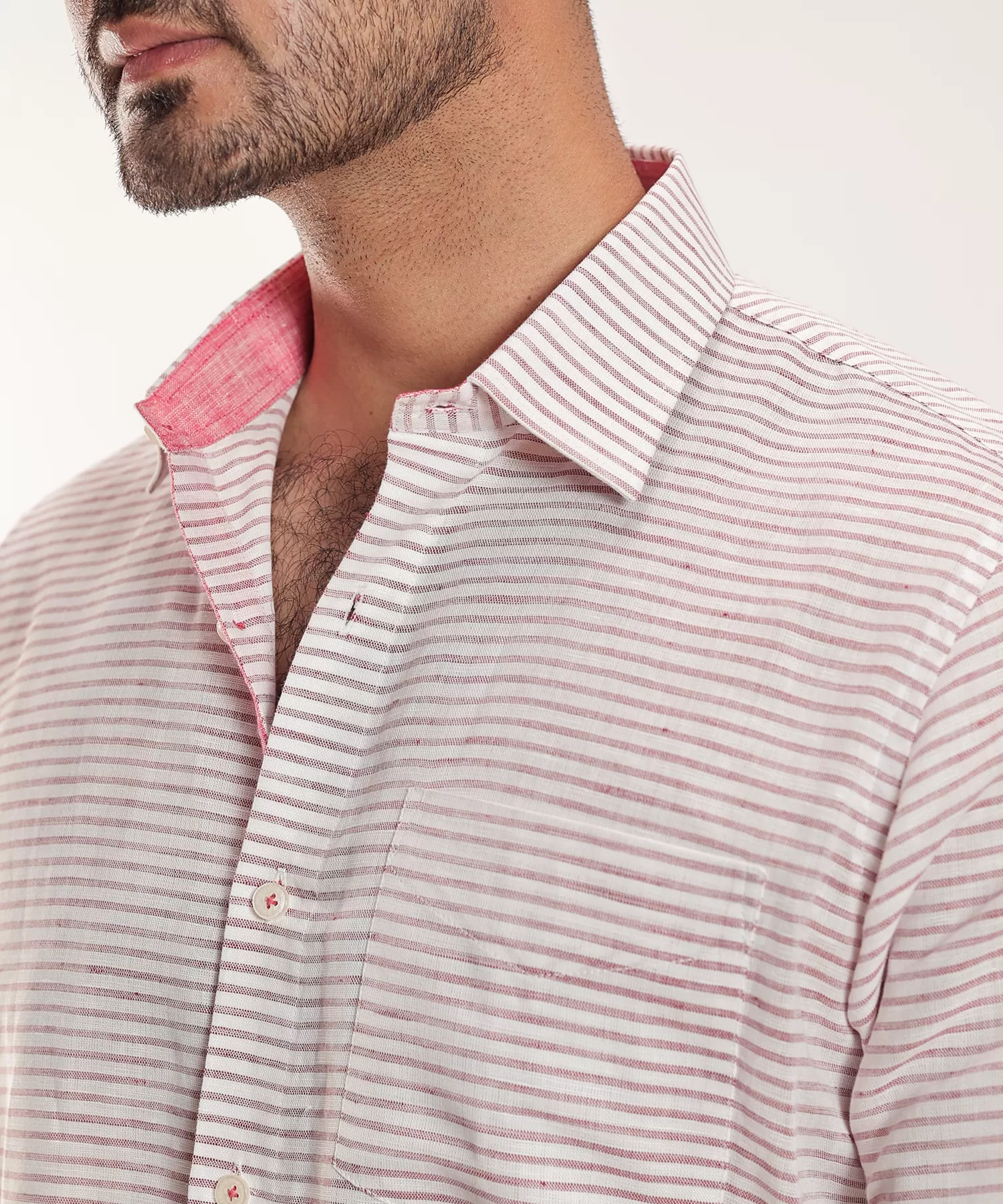 Ivory Carmin Striped Cotton Linen Shirt