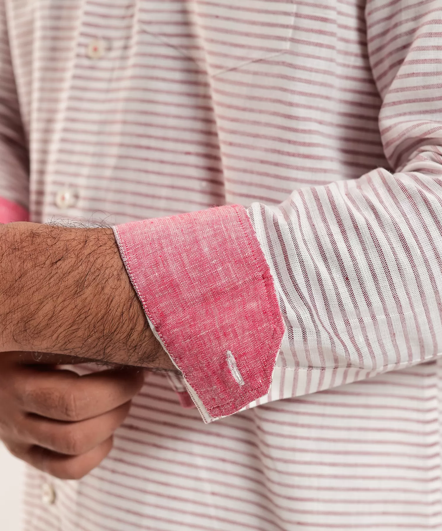 Ivory Carmin Striped Cotton Linen Shirt