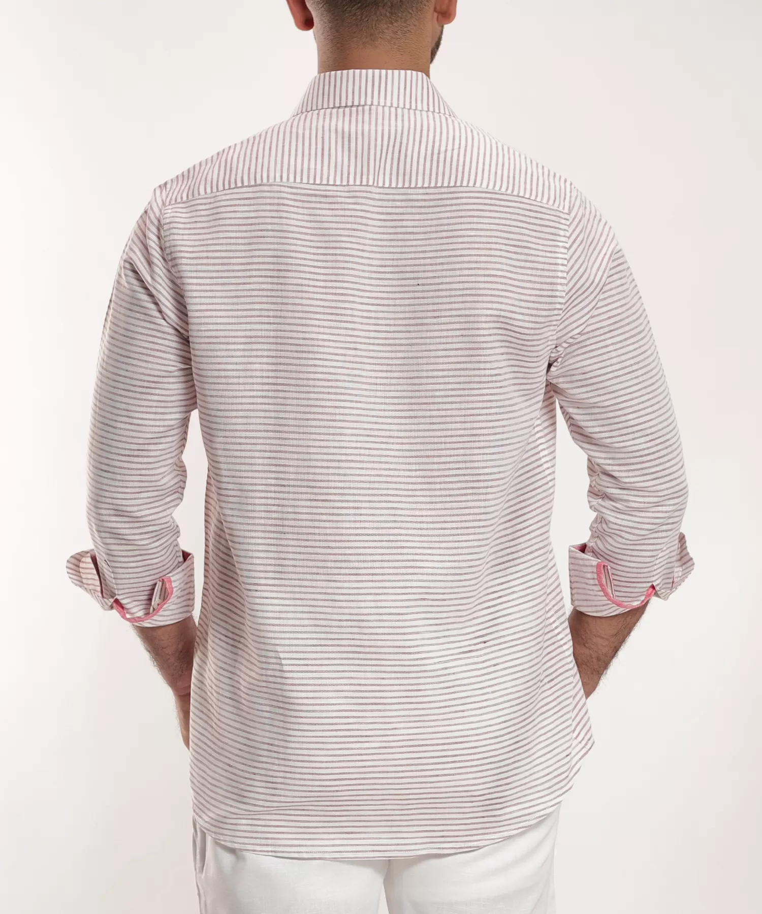 Ivory Carmin Striped Cotton Linen Shirt