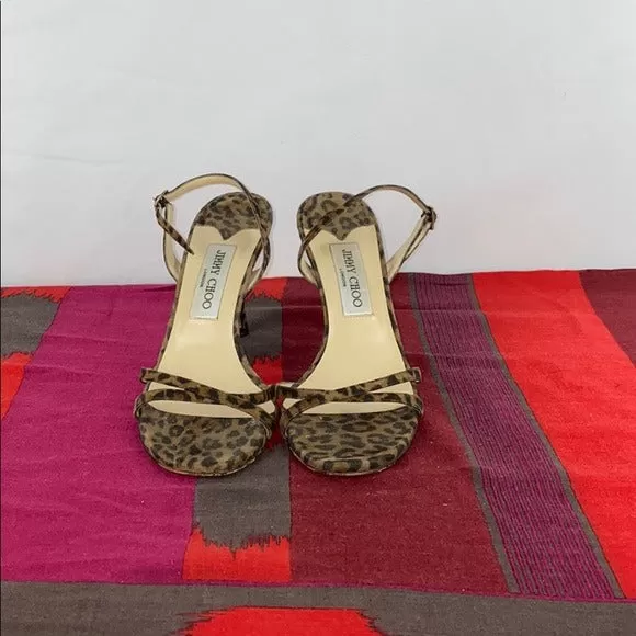 Jimmy Choo Animal Print Ankle Strap Heels