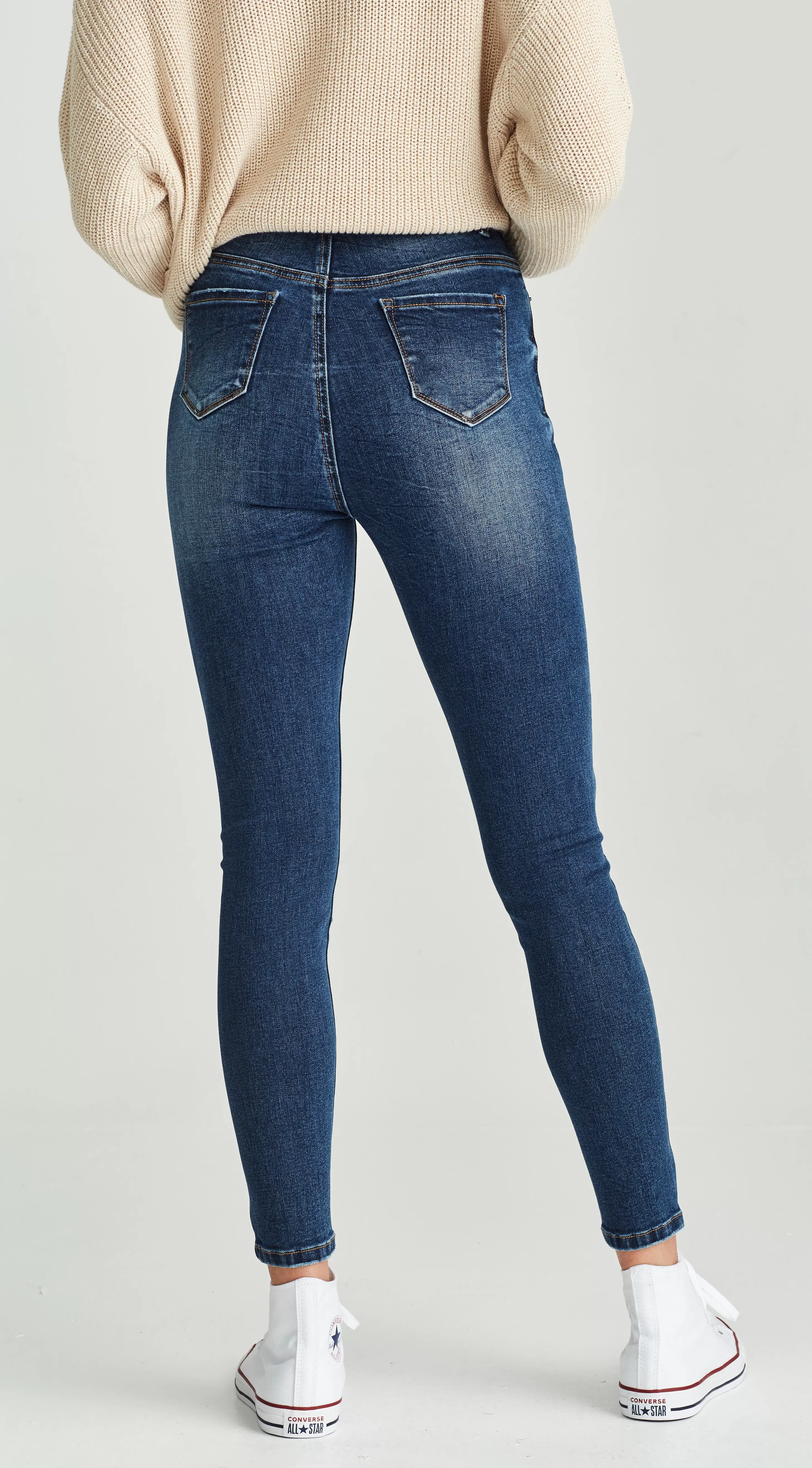 Junkfood Jeans Bowie Ankle Grazer - Dark Blue