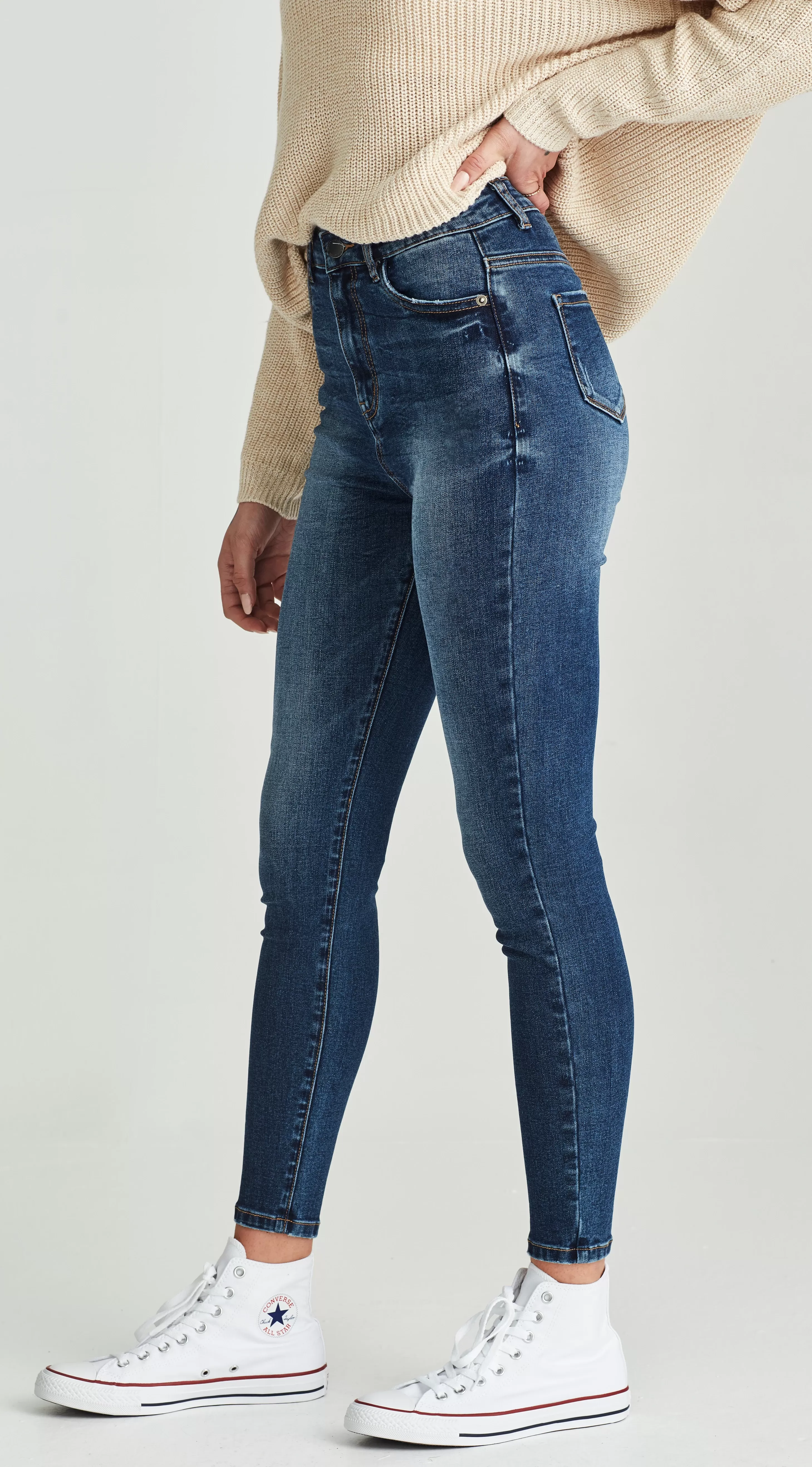 Junkfood Jeans Bowie Ankle Grazer - Dark Blue