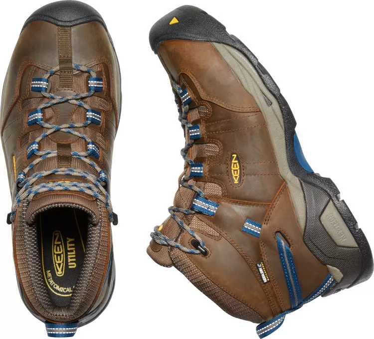 'Keen Utility' Men's Detroit XT EH WP Steel Toe Hiker - Cascade Brown / Orion Blue