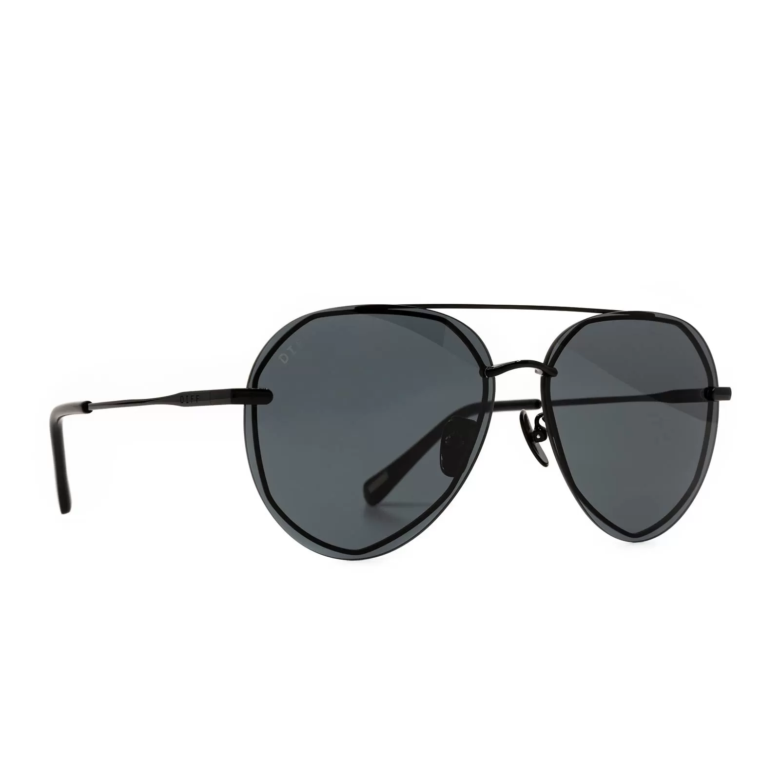 Lenox Black   Grey Aviator Sunglasses