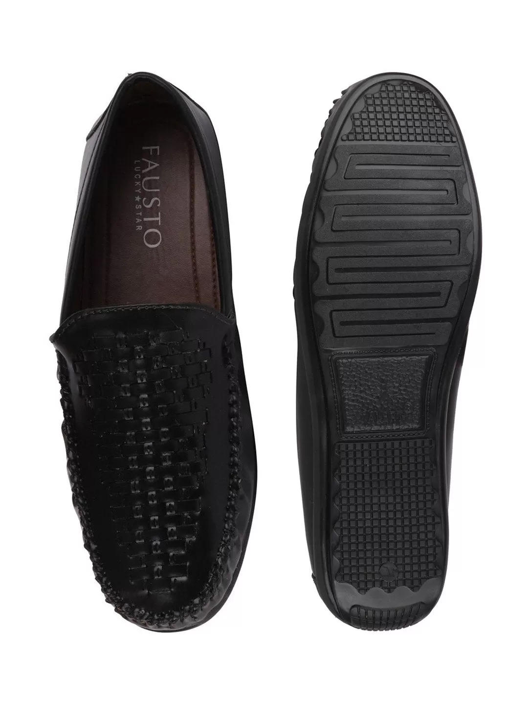 Men Black Casual Slip-On Loafers