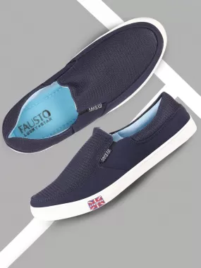 Men Blue Casual Slip-On Loafers