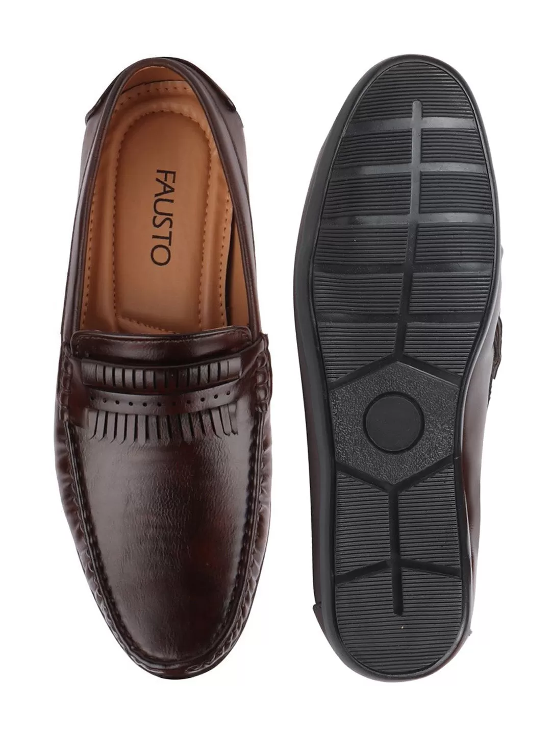 Men Brown Casual Slip-On Loafers