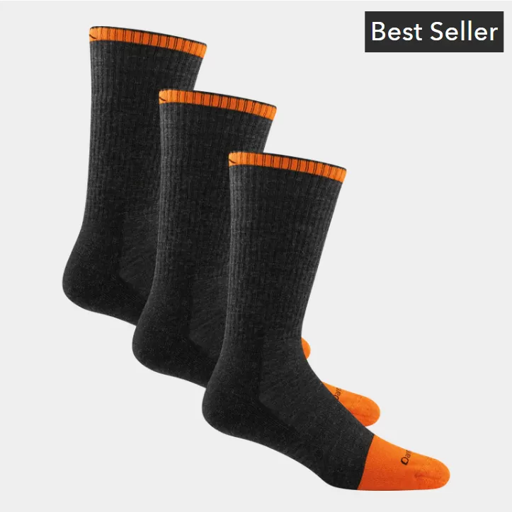 Men's Darn Tough Steely Boot Midweight Work Sock 3-Pack - Graphite