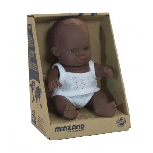 Miniland Doll Baby African Boy 21cm