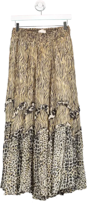 Miss June Brown Nairobi Animal Print Skirt One Size