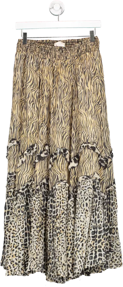 Miss June Brown Nairobi Animal Print Skirt One Size