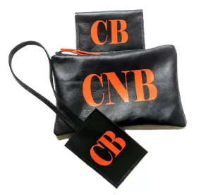 Monogrammed Leather Travel Accessories Set