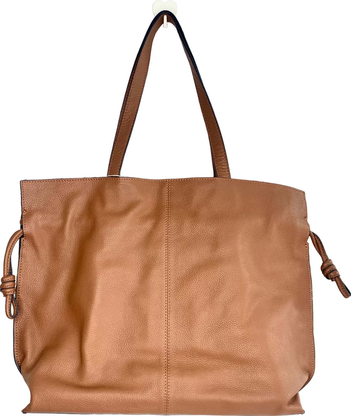 Monsoon Brown Leather Large Tote Bag One Size