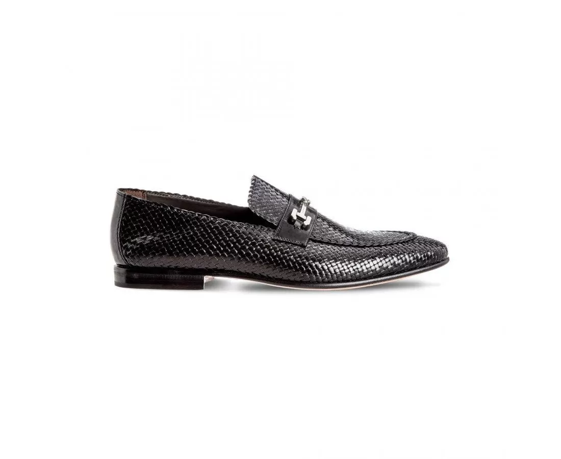 MORESCHI - Cuba Woven kangaroo leather Loafer - Black