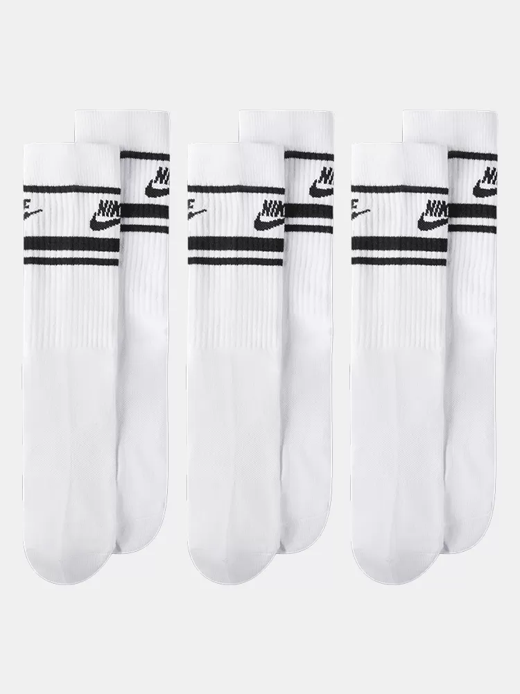 Nike Sportswear Everyday Essential Crew Socks 3pk - White / Black