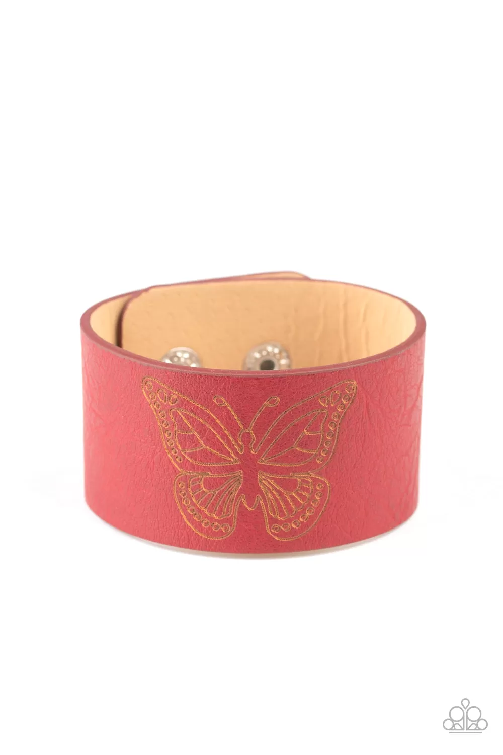 Paparazzi Accessories - Flirty Flutter - Red Bracelet