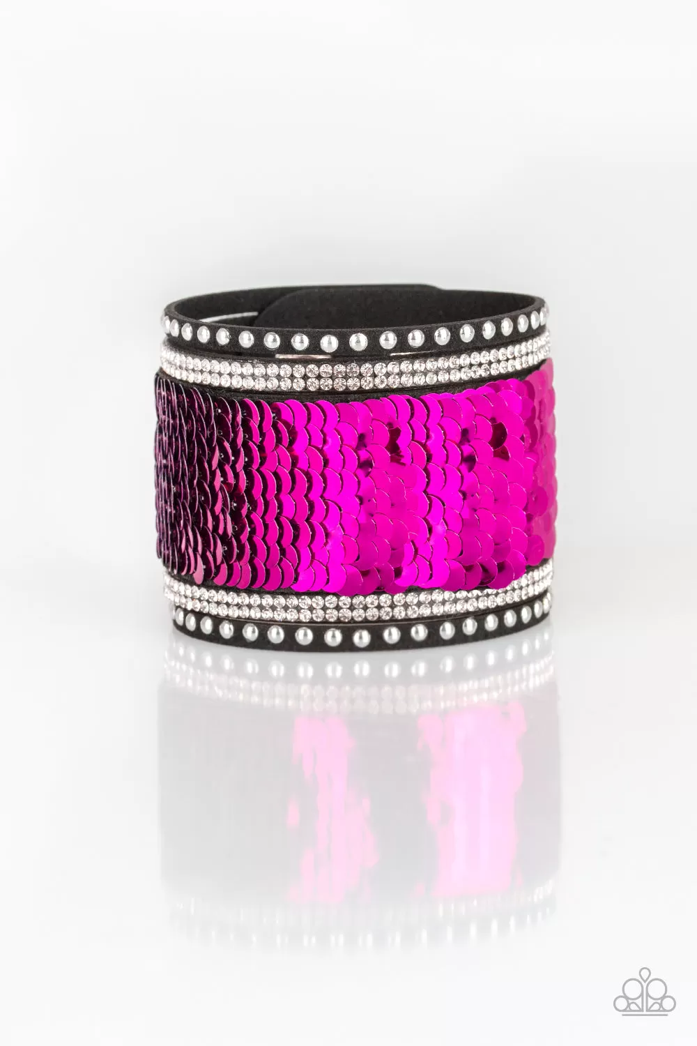 Paparazzi Accessories  - Mermaids Have More Fun #B96 - Pink/Silver bracelet