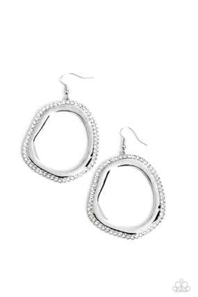 Paparazzi Accessories - Scintillating Shareholder - White Earrings