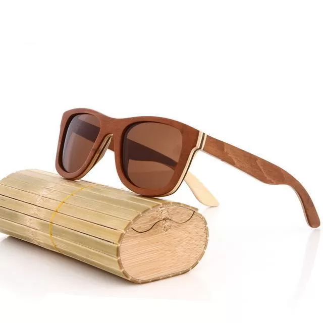 Polarized Men's Wooden Bamboo Sunglasses with Box Set